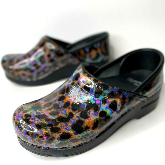 Dansko Shoes - Dansko 37 Clogs Professional Leopard Leather Nurse